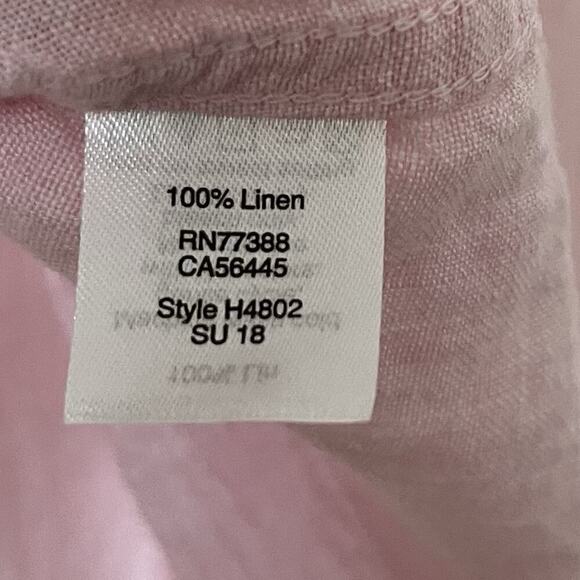J Crew Mens Linen Short Sleeve Button Up Shirt Size S Pale Pink Coastal Beachy - Picture 7 of 7